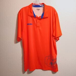 And1 Orange Wicking Polo Shirt Men's L